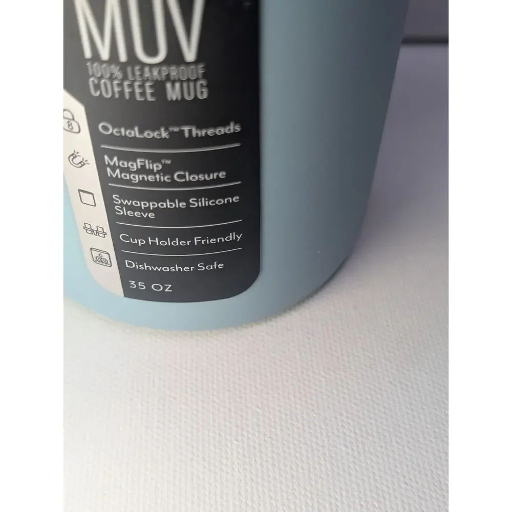 BrüMate Müv 35 oz Leakproof Travel Coffee Mug Mist Blue New